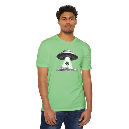 UFO Abduction Shamrock Tee — St. Patrick’s Day Alien Graphic T-Shirt