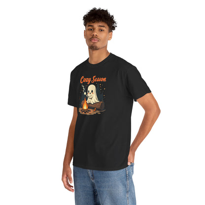 Cozy Season Tee — Cute Ghost Campfire Halloween T-Shirt