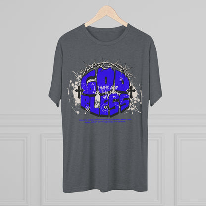 God Bless graphic, Unisex Tri-Blend Crew Tee