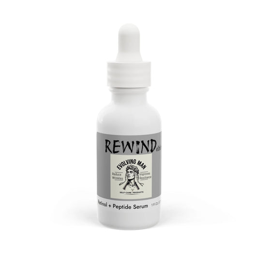Rewind Elixir, Retinol and Peptide Face Serum, 1oz, Evolving Man Self- Care