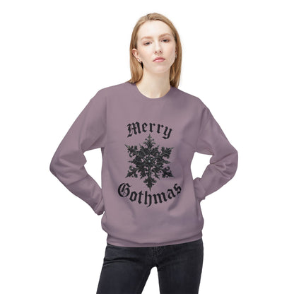 Gothic 'Merry Gothmas' Snowflake Crewneck Sweatshirt