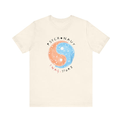 Psychedelic Yin Yang Graphic Tee, Relaxed Fit Short Sleeve T-Shirt, Unisex Casual Wear, Gift for Psychonauts and Free Spirits