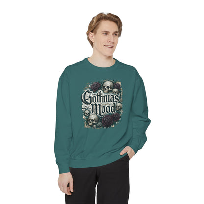 Gothmas Mood Sweatshirt — Gothic Skull & Roses Holiday Pullover