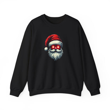 Santa Glitchin' Sweatshirt — Retro Cyber Santa Christmas Crewneck
