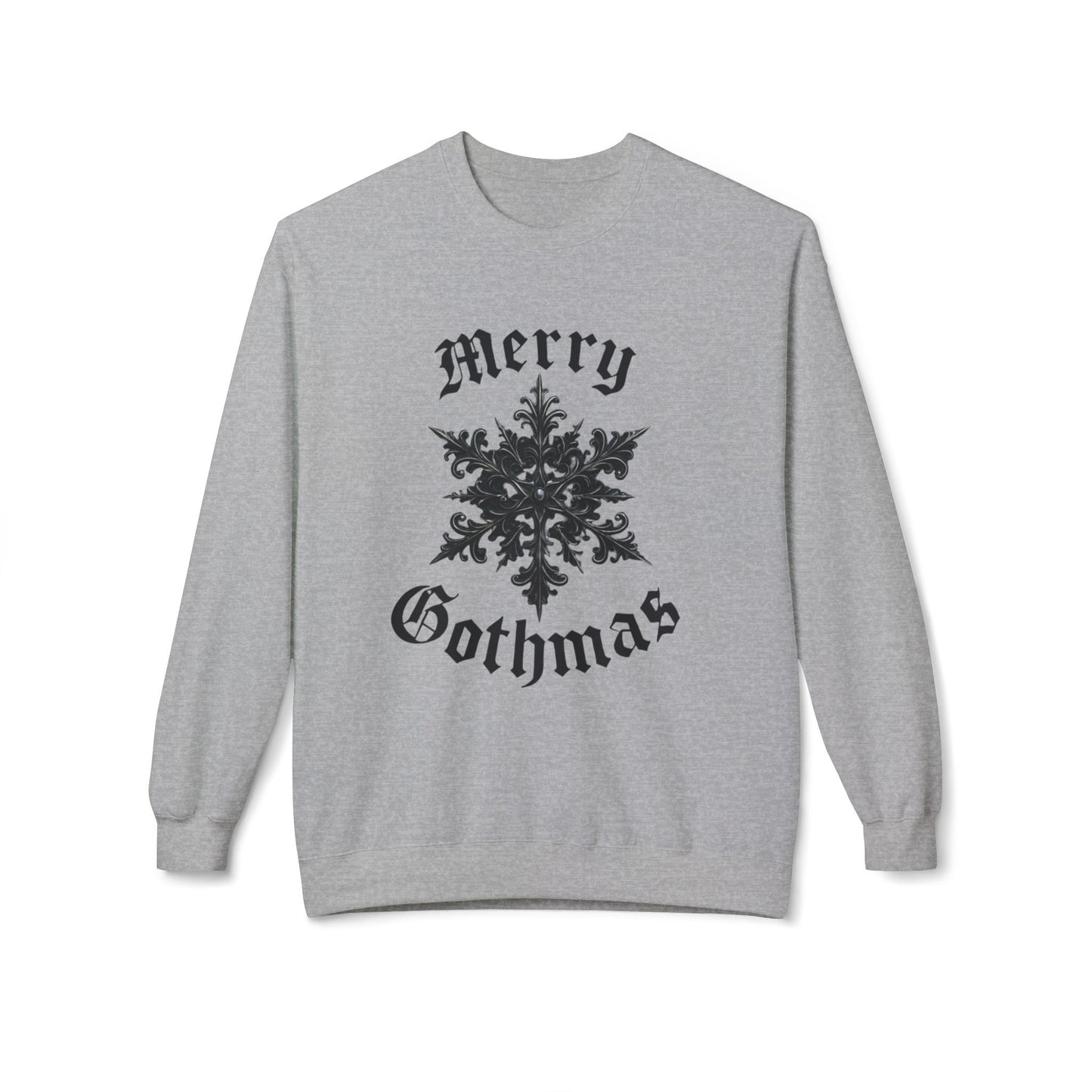 Gothic 'Merry Gothmas' Snowflake Crewneck Sweatshirt