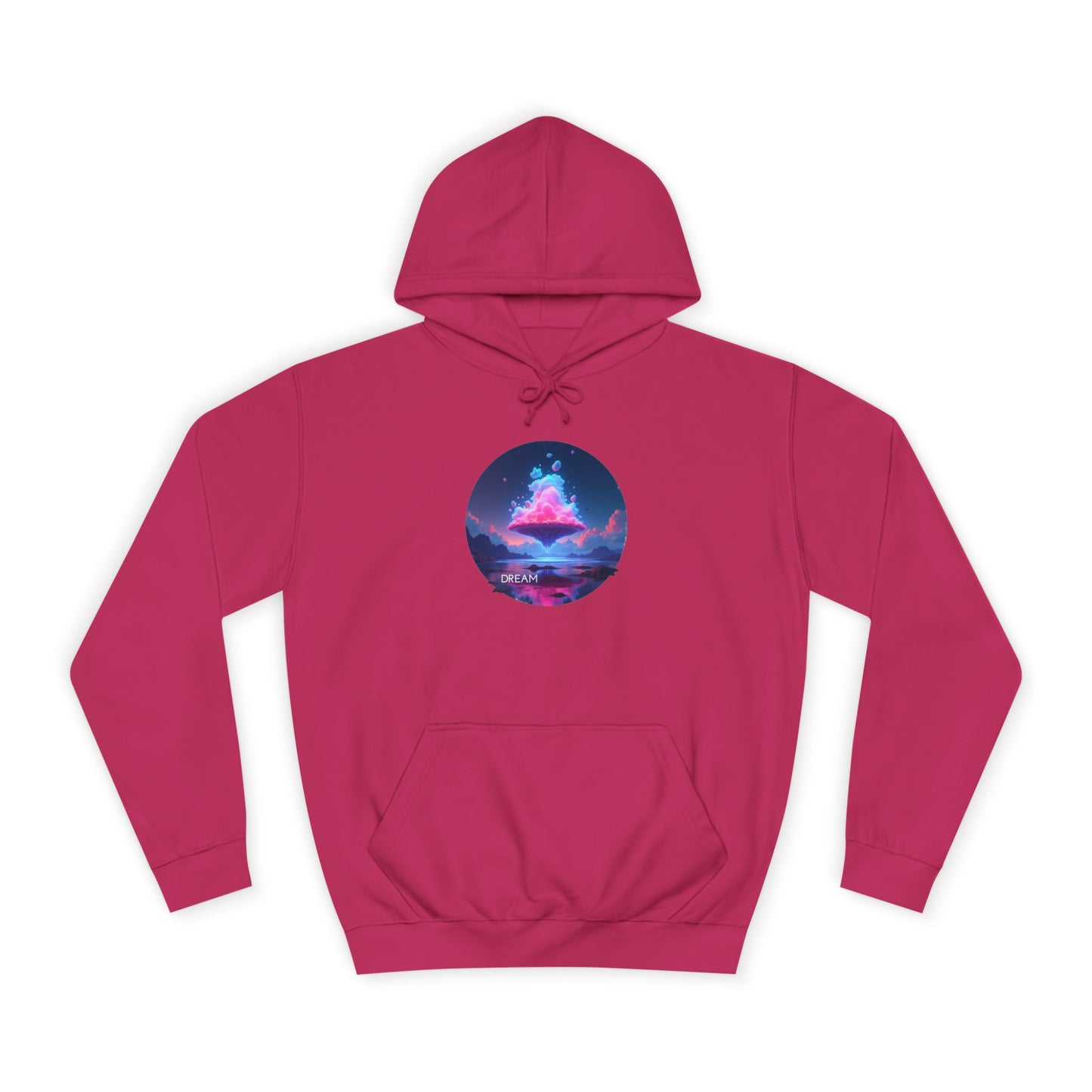 Hoodie — Neon Vaporwave Mountain Graphic Pullover