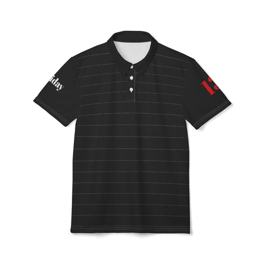 Friday the 13th Phobia Polo Shirt, Paraskevidekatriaphobia pinstriped polo - Psychonaut Swag