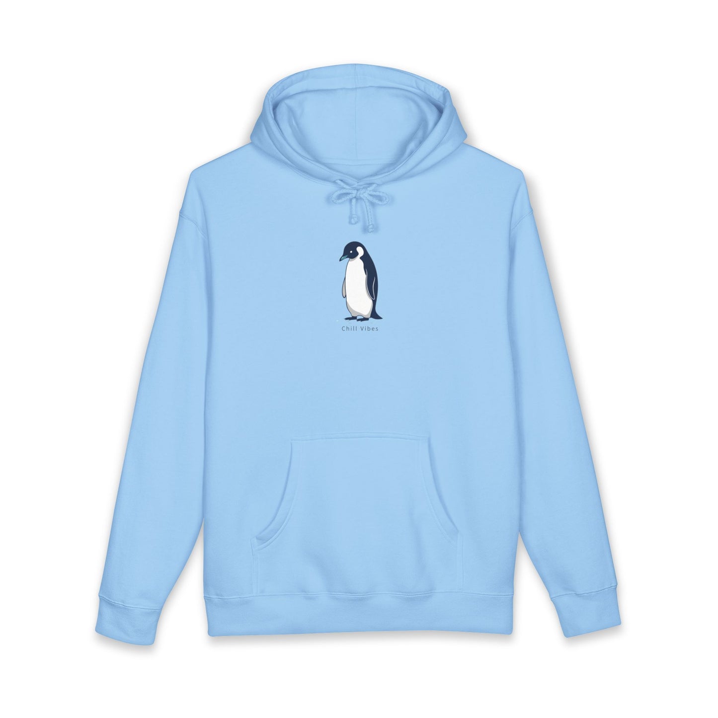 Penguin Chill vibes, Sketch Hoodie — Minimal Penguin Illustration Sweatshirt