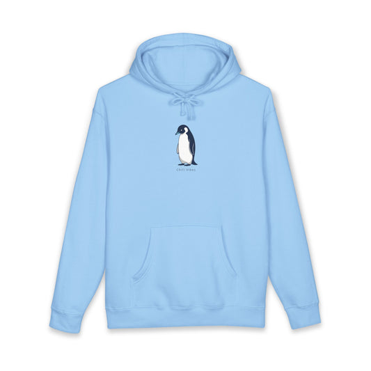 Penguin Chill vibes, Sketch Hoodie — Minimal Penguin Illustration Sweatshirt