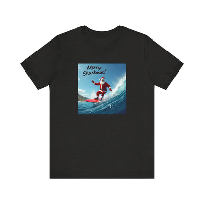 Merry Sharkmas Surfing Santa T-Shirt