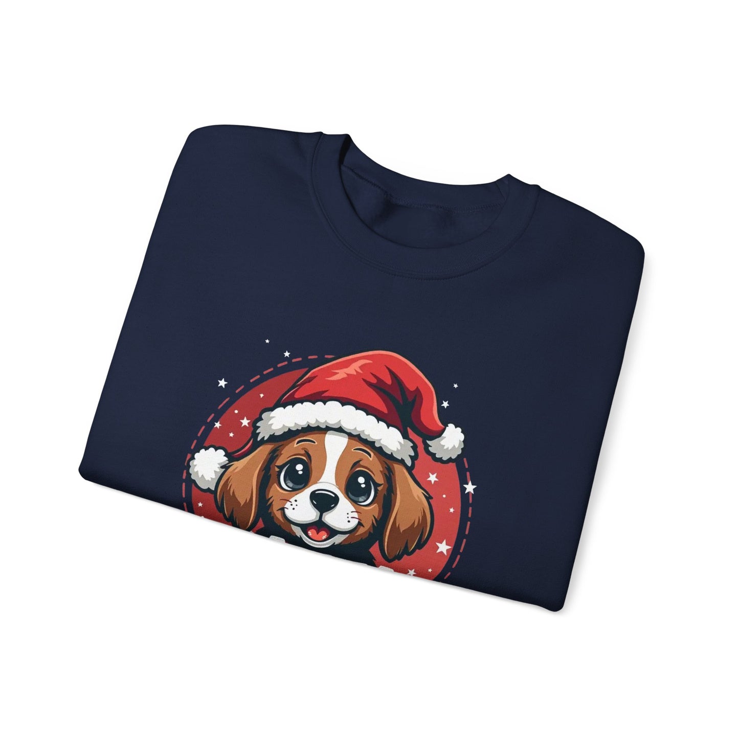 Christmas Dog Sweatshirt — "Santa Paws" Cute Puppy Holiday Crewneck