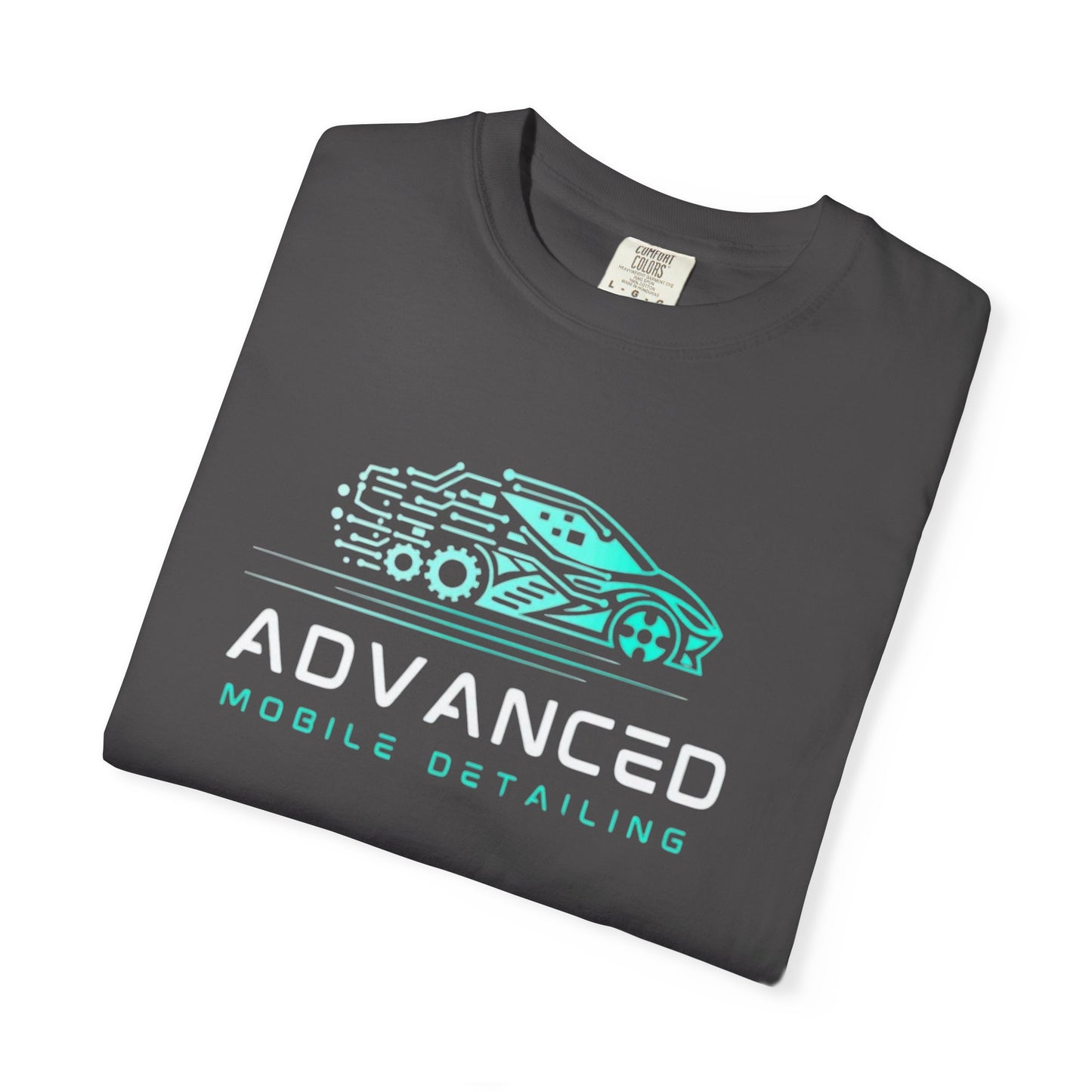 Advanced Mobile, Garment Dyed, T-Shirt, Unisex Graphic Tee, Casual Streetwear, Perfect Gift for Car Lovers, Vintage Style Merch, Everyday Wear