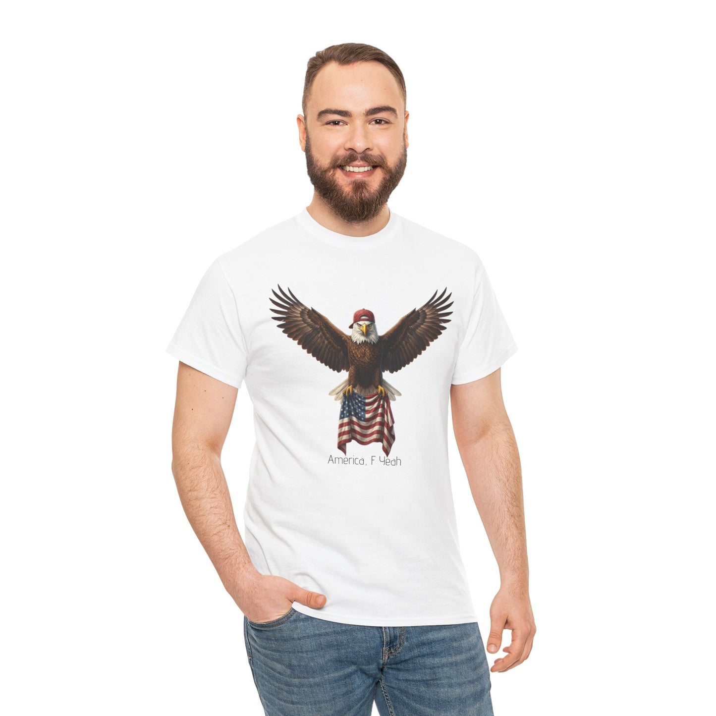 America F Yeah Eagle Tee — Patriotic Flag Graphic Shirt