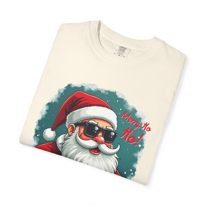 Santa Sunglasses T-Shirt — "Merry Ho Ho!" Cool Retro Christmas Tee