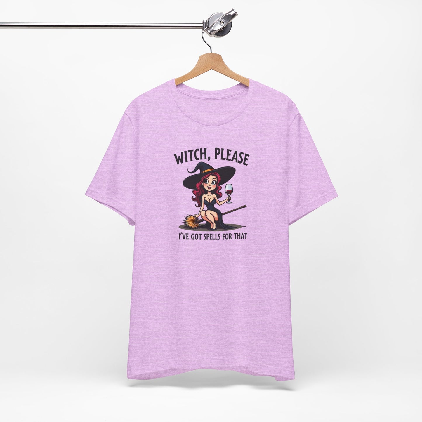 Witch, Please Tee — Cute Pinup Witch Graphic T‑Shirt ("I’ve Got Spells For That")