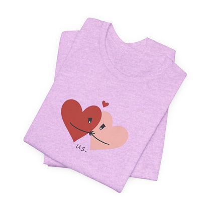 T-Shirt — Cute Kissing Hearts "Us" Valentine Tee