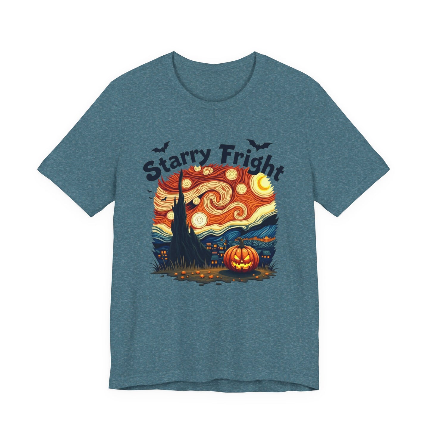 Starry Fright Halloween Tee, Unisex Ghost Graphic Shirt, Spooky Fall Fashion, Halloween Costume Tee, Pumpkin Art T-Shirt, Gift for [...]