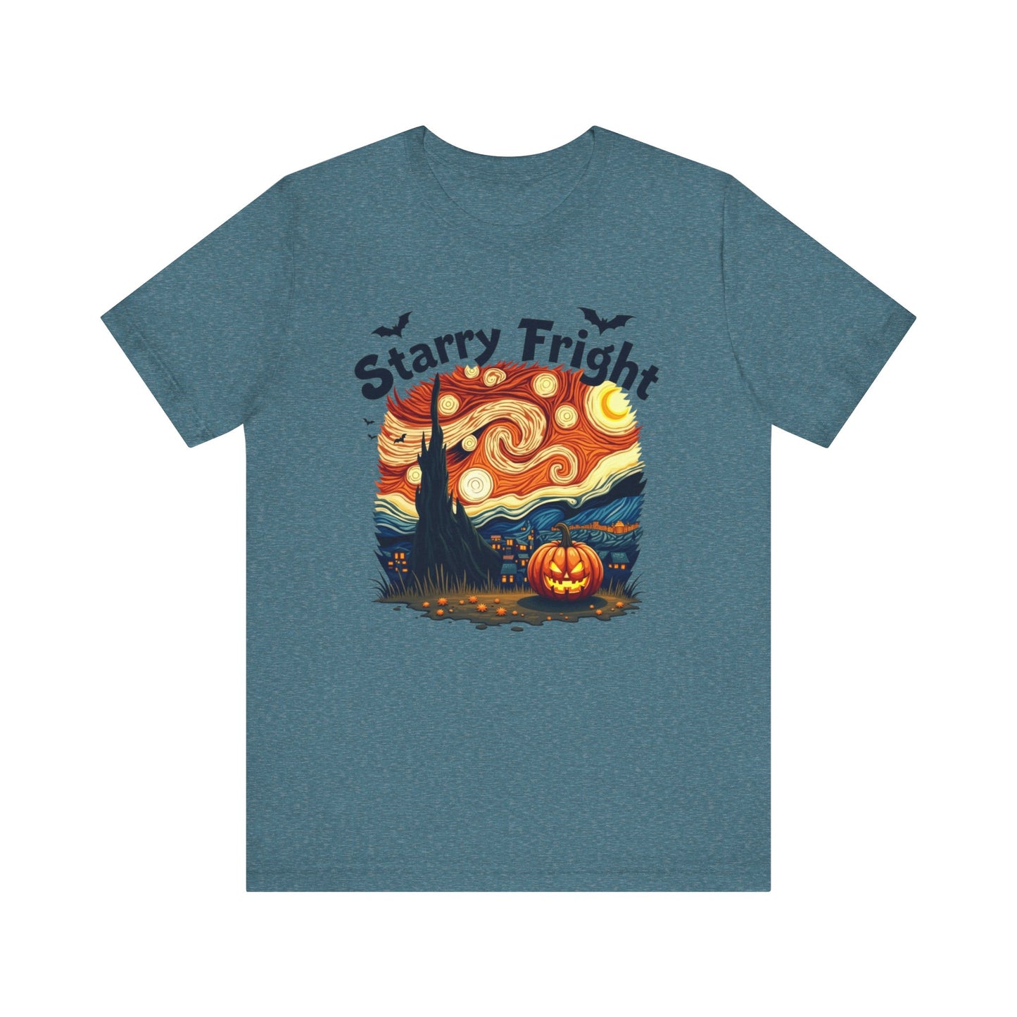 Starry Fright Halloween Tee, Unisex Ghost Graphic Shirt, Spooky Fall Fashion, Halloween Costume Tee, Pumpkin Art T-Shirt, Gift for [...]