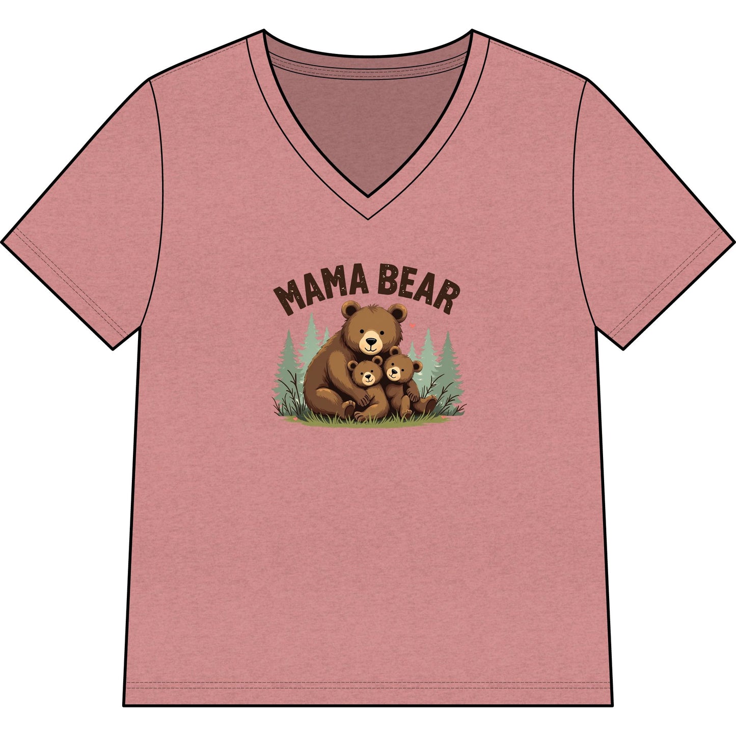 Mama Bear Mother's Day V-Neck Tee