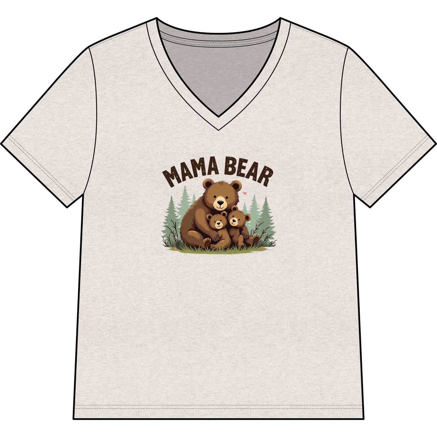 Mama Bear Mother's Day V-Neck Tee