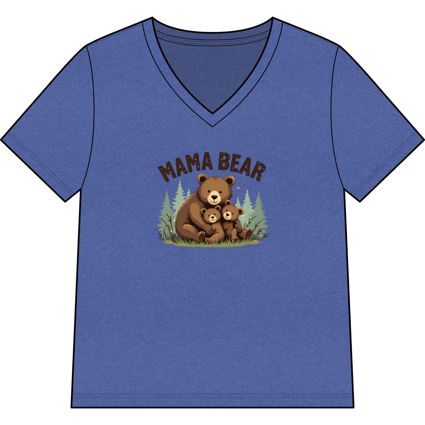 Mama Bear Mother's Day V-Neck Tee