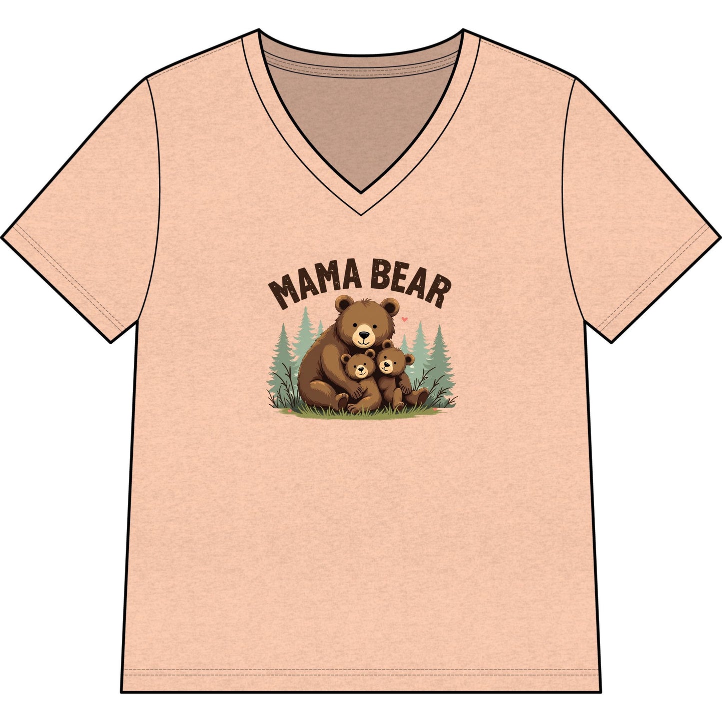 Mama Bear Mother's Day V-Neck Tee