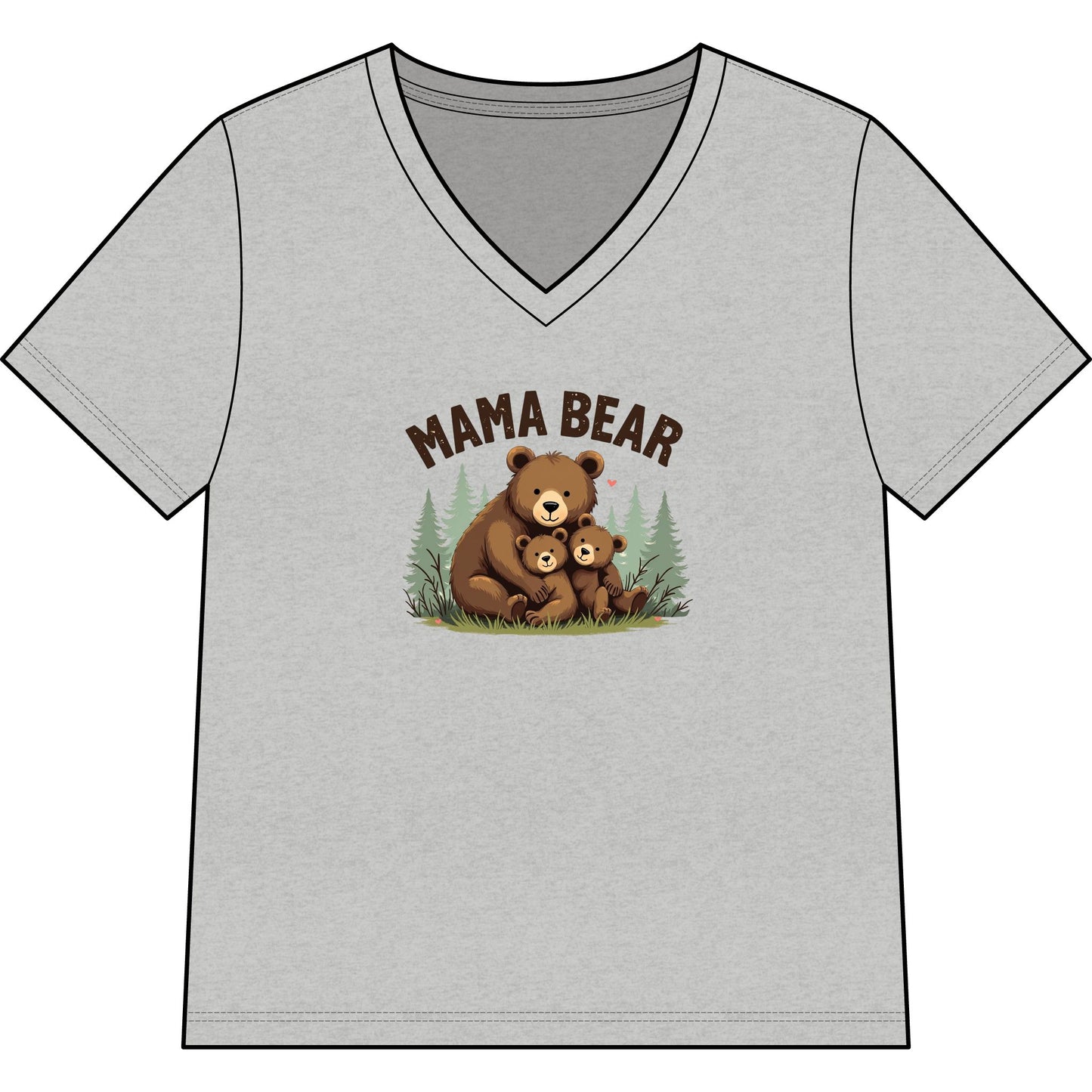 Mama Bear Mother's Day V-Neck Tee