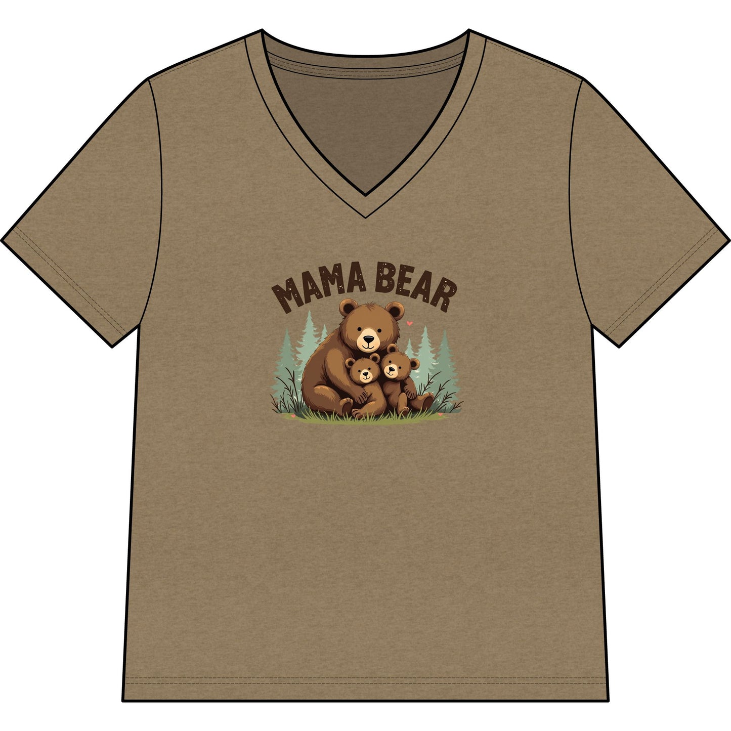 Mama Bear Mother's Day V-Neck Tee