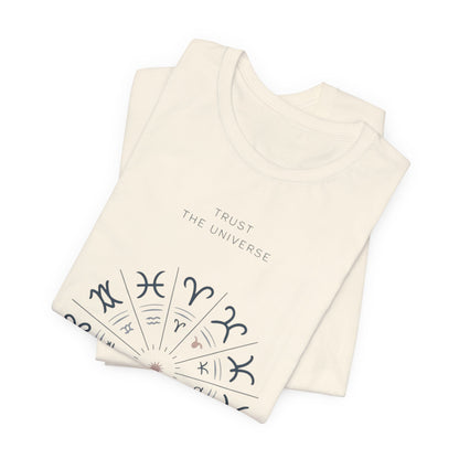 Zodiac Wheel T‑Shirt — Trust the Universe Astrology Tee