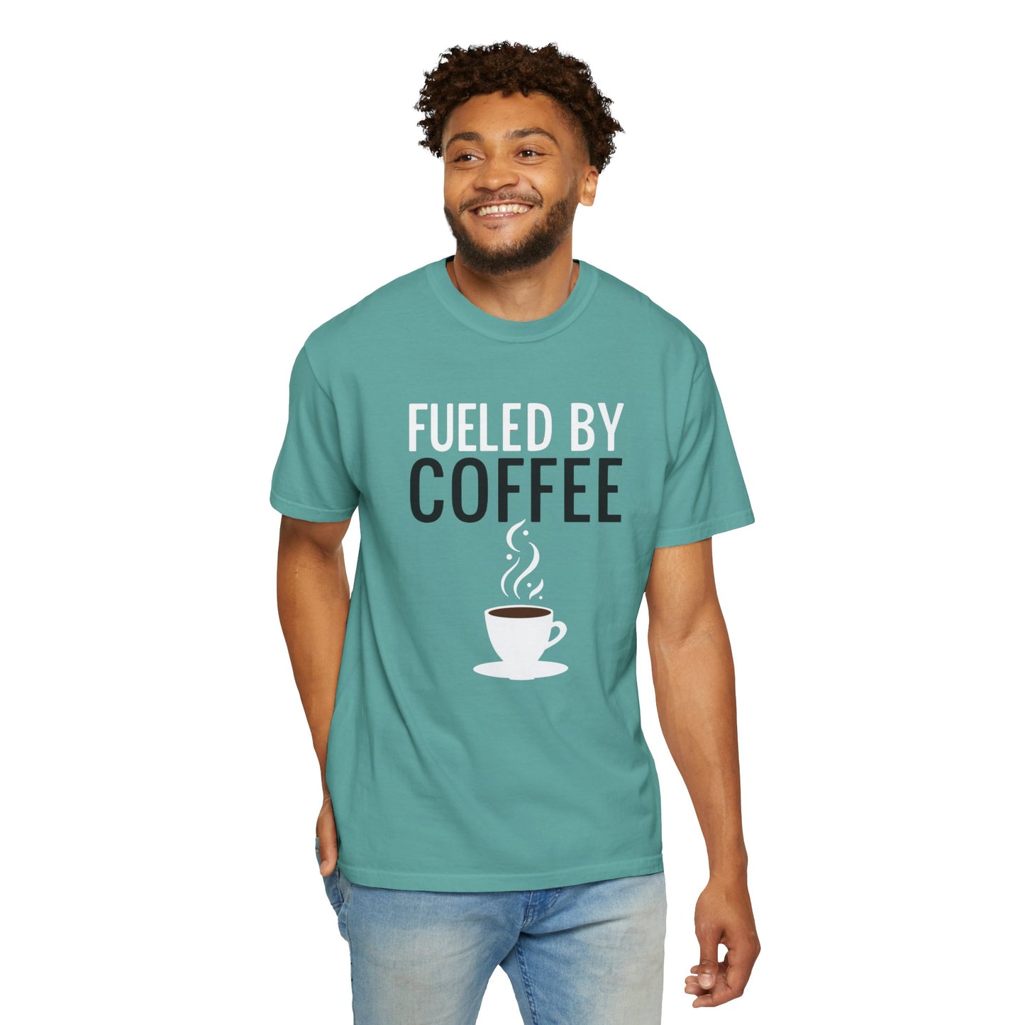 Fueled by Coffee Unisex Garment-Dyed T-Shirt - Psychonaut Swag