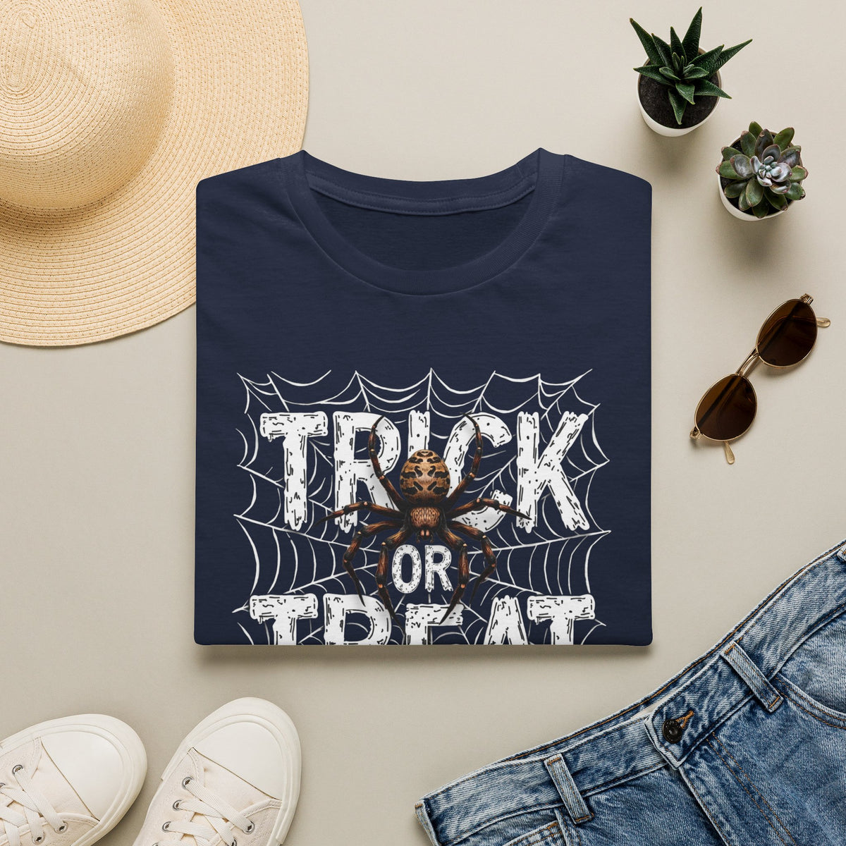 Trick or Treat Spider Tee — Halloween Graphic T-Shirt