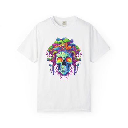 Trippy Skull Vibe, Unisex Garment-Dyed T-shirt