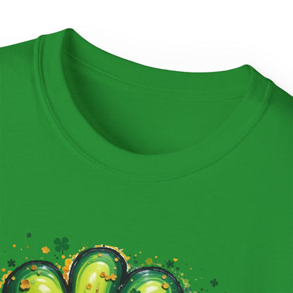 St. Patrick's Day Paint-Splatter Shamrock T-Shirt