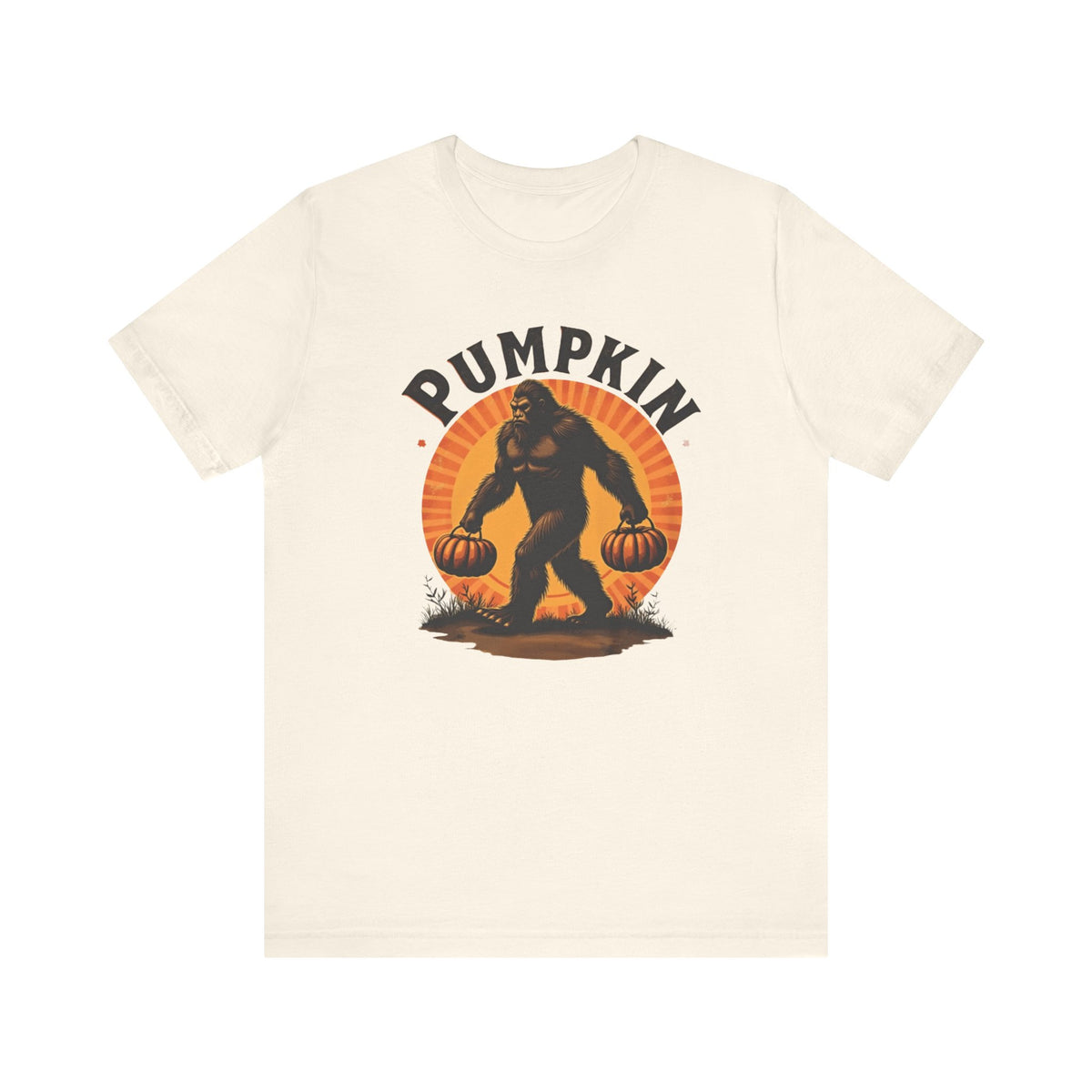 Pumpkin Bigfoot T-Shirt – Unisex Harvest Tee for Fall, Halloween, Autumn Celebrations, Gift for Nature Lovers, Casual Wear