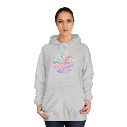 Pastel Cloud Circle Hoodie — Dreamy Vaporwave Pullover for Teens & Students
