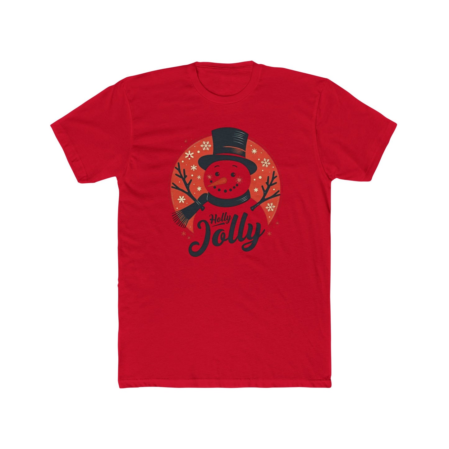 Holly Jolly Snowman T-Shirt — Christmas Holiday Crew Tee