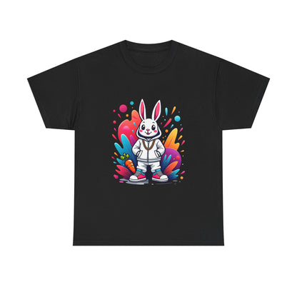Easter Bunny Graphic Tee — Cute Cartoon Rabbit with Carrot