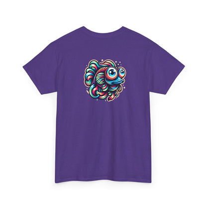 Psychedelic Fish Graphic Unisex Heavy Cotton Tee - Fun & Vibrant Apparel - Psychonaut Swag