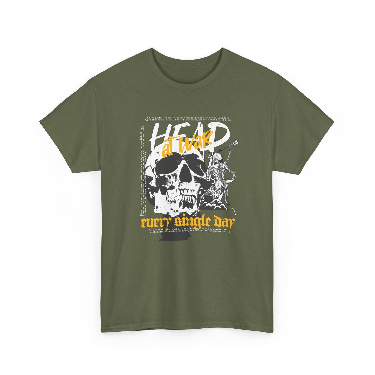Head At War, skeleton Unisex Heavy Cotton Tee
