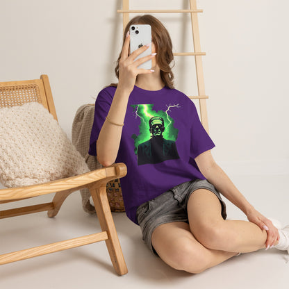 O.G. Frankenstein Lightning Tee – Neon Green Monster Graphic T-Shirt