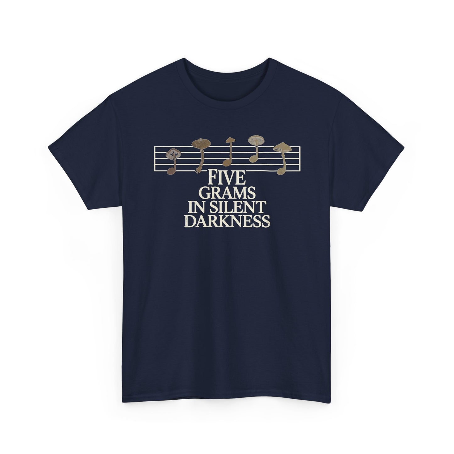 Vintage Music Tee — "Five Grams in Silent Darkness" Graphic Shirt