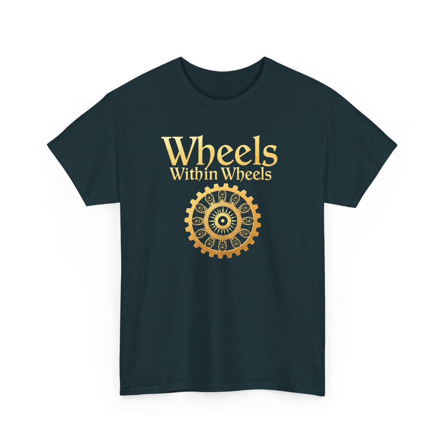 Wheels within wheels, Unisex Heavy Cotton Tee, Casual Wear, Gift for Cyclists, Graphic T-Shirt, Birthday Gift, Summer Style - Psychonaut Swag