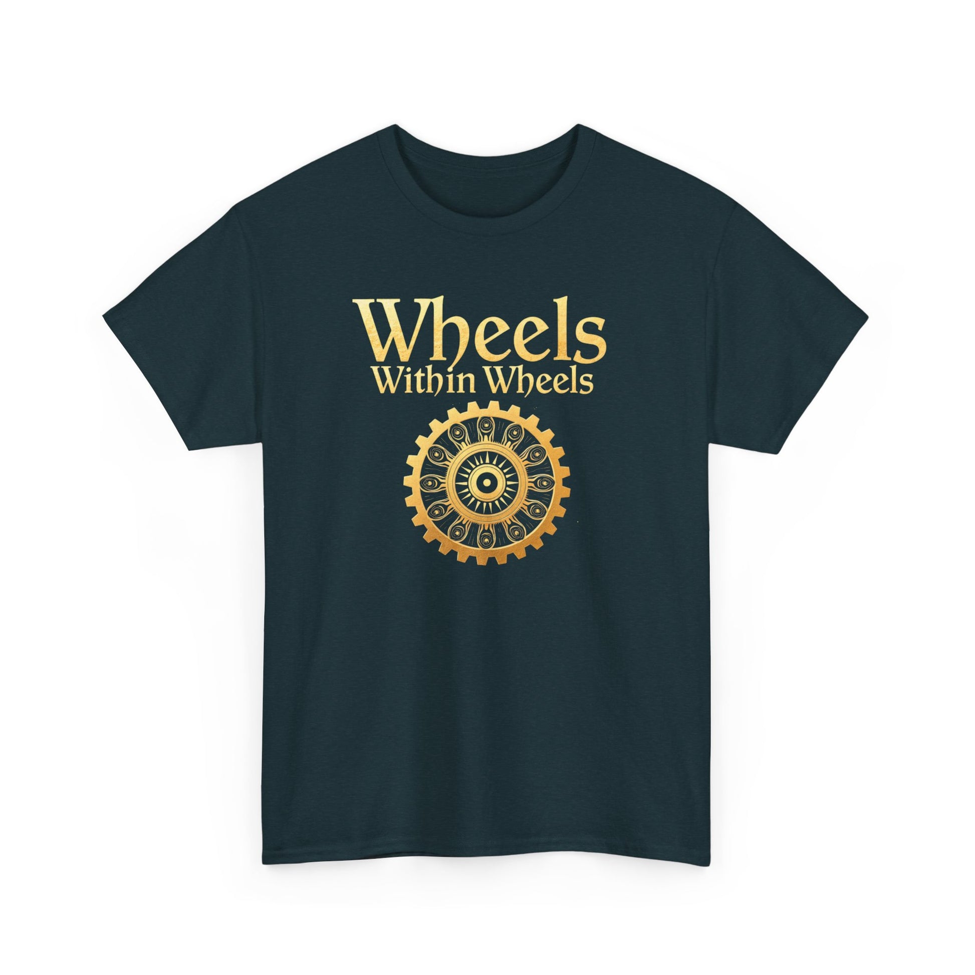 Wheels within wheels, Unisex Heavy Cotton Tee, Casual Wear, Gift for Cyclists, Graphic T-Shirt, Birthday Gift, Summer Style - Psychonaut Swag