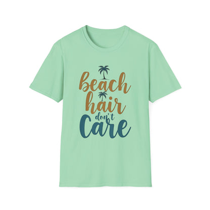 Beach Hair Don't Care Unisex T-Shirt, Summer Vibe Tee, Casual Beachwear, Gift for Beach Lovers, Vacation Attire - Psychonaut Swag