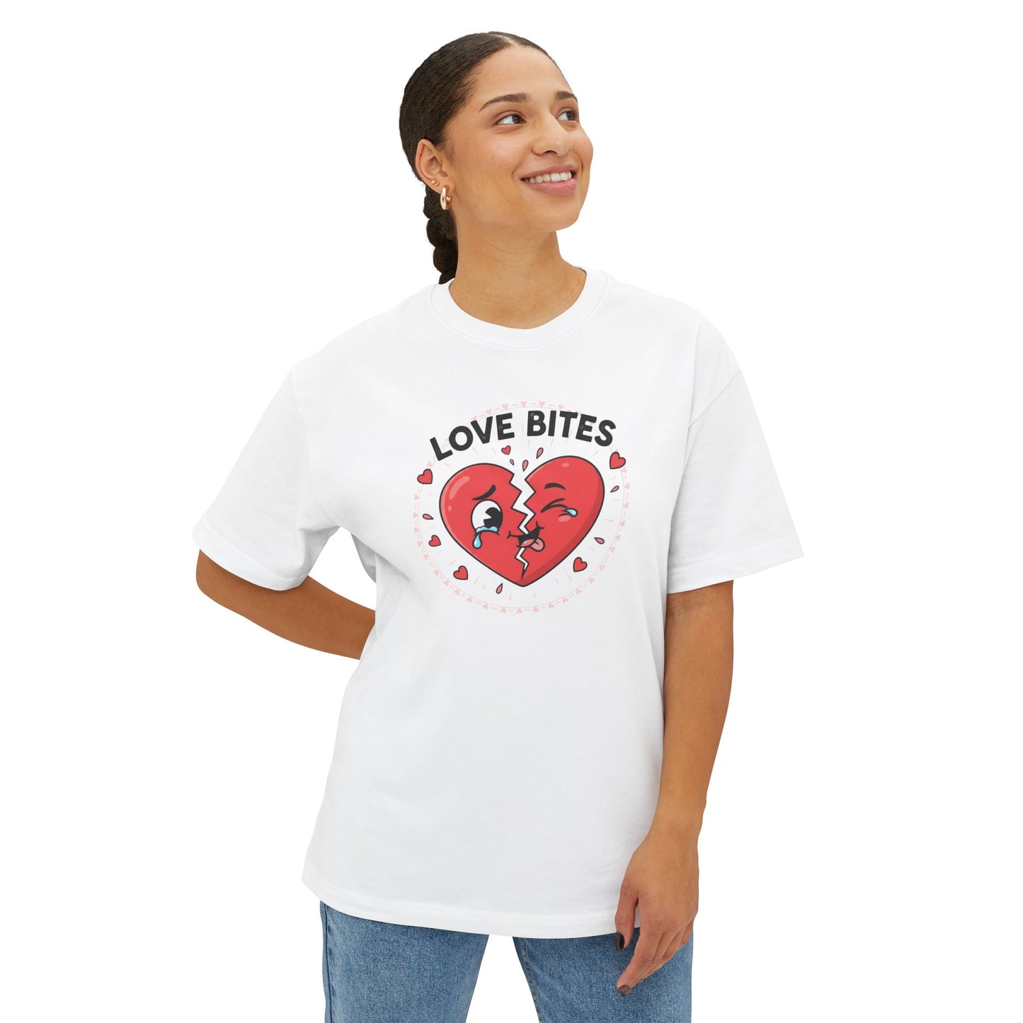 T-Shirt — "Love Bites" Broken Heart Graphic Tee