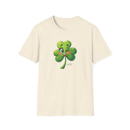 Lucky Winking Shamrock T-Shirt — Cute St. Patrick’s Day Clover Tee