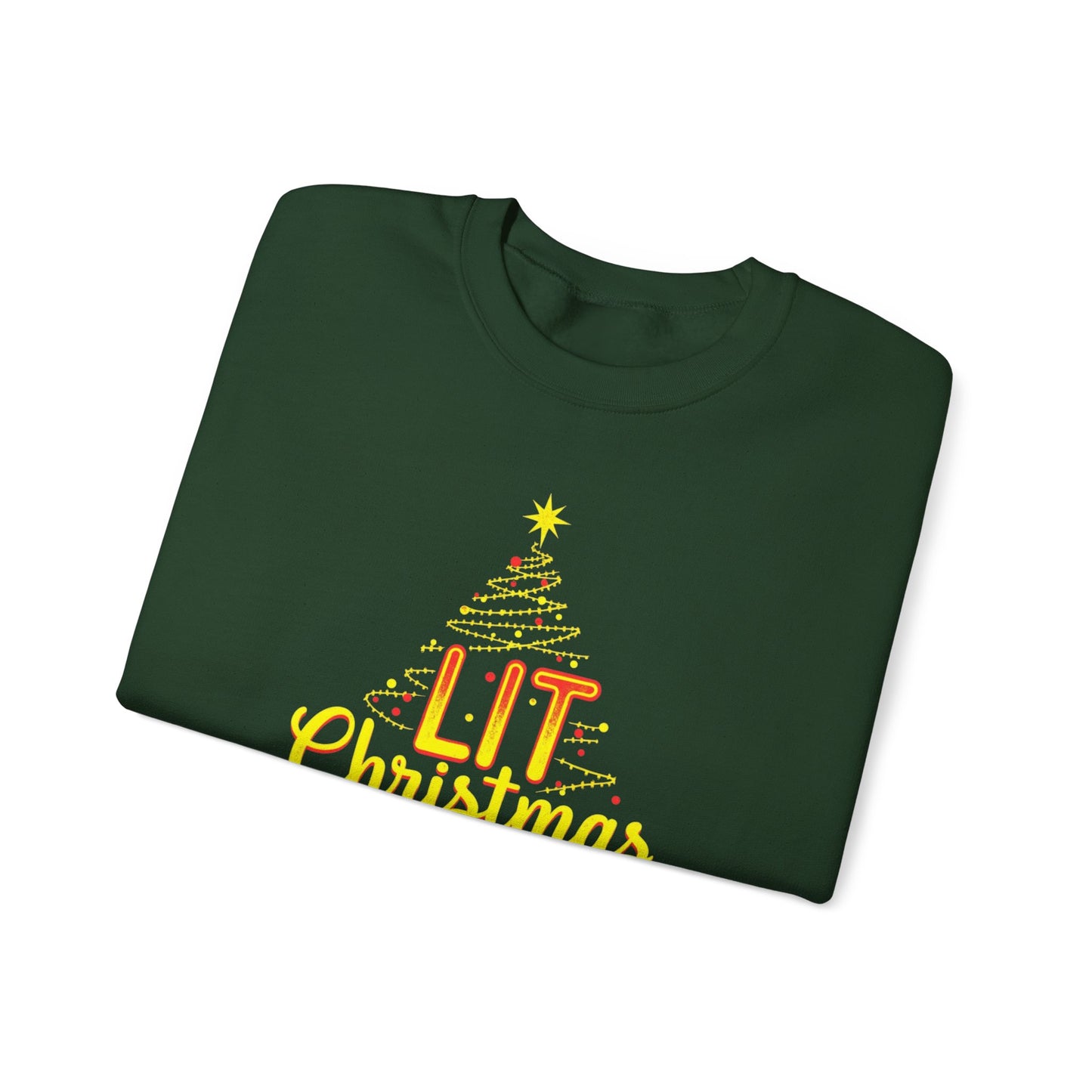 Christmas Sweatshirt - "Lit Christmas" Festive Holiday Crewneck