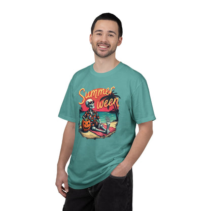 T-Shirt — "Summerween" Beach Skeleton Halloween Graphic Tee