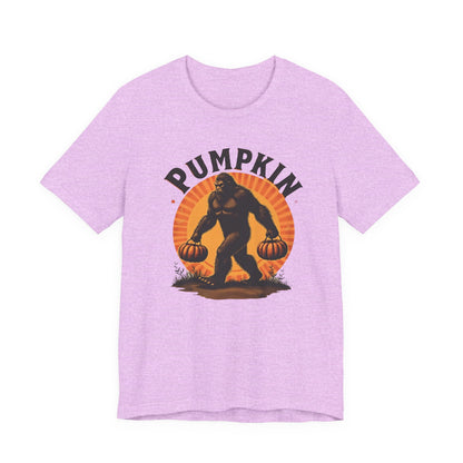 Pumpkin Bigfoot T-Shirt – Unisex Harvest Tee for Fall, Halloween, Autumn Celebrations, Gift for Nature Lovers, Casual Wear