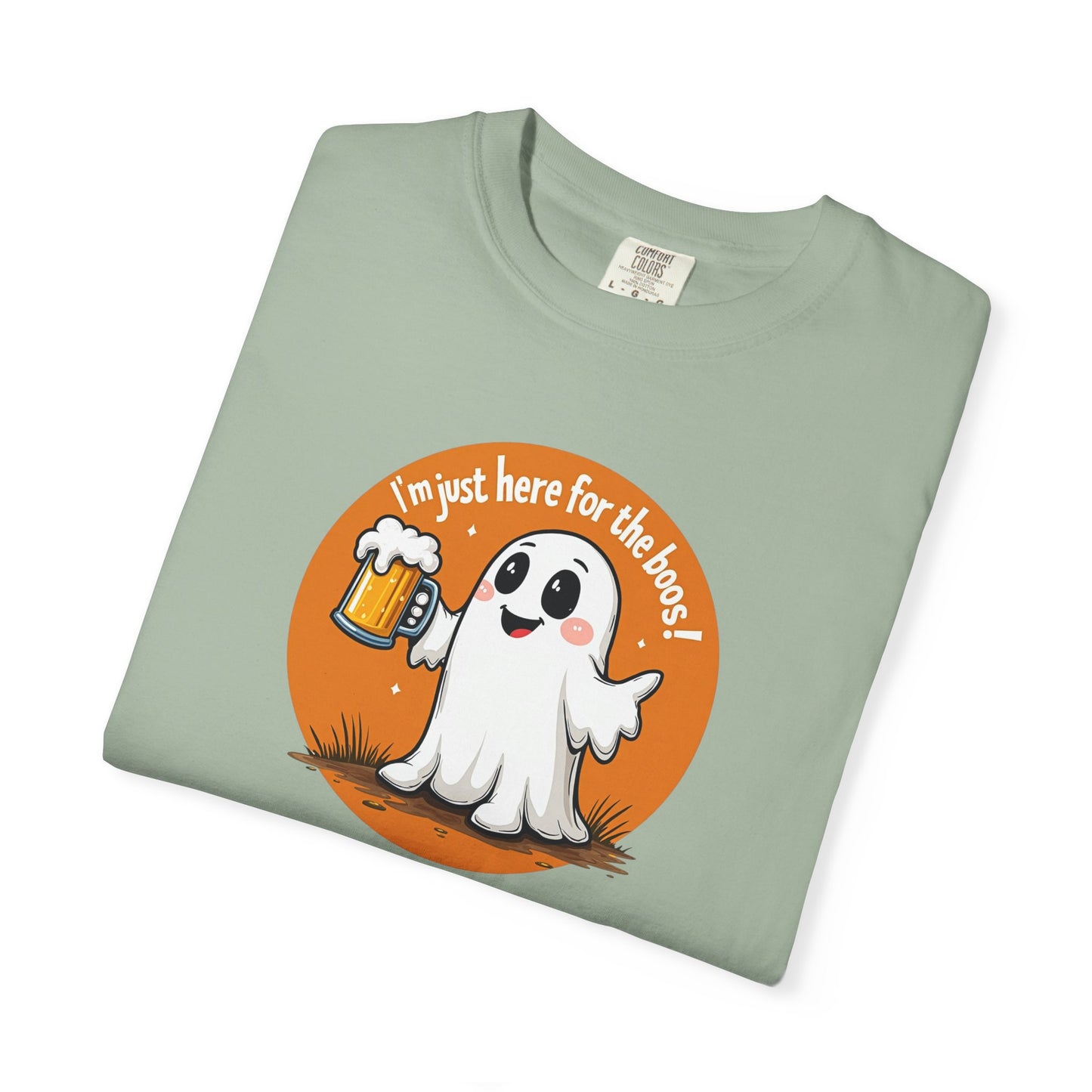 Halloween Ghost Beer T-Shirt — "I’m Just Here for the Boos" Cute Spooky Tee